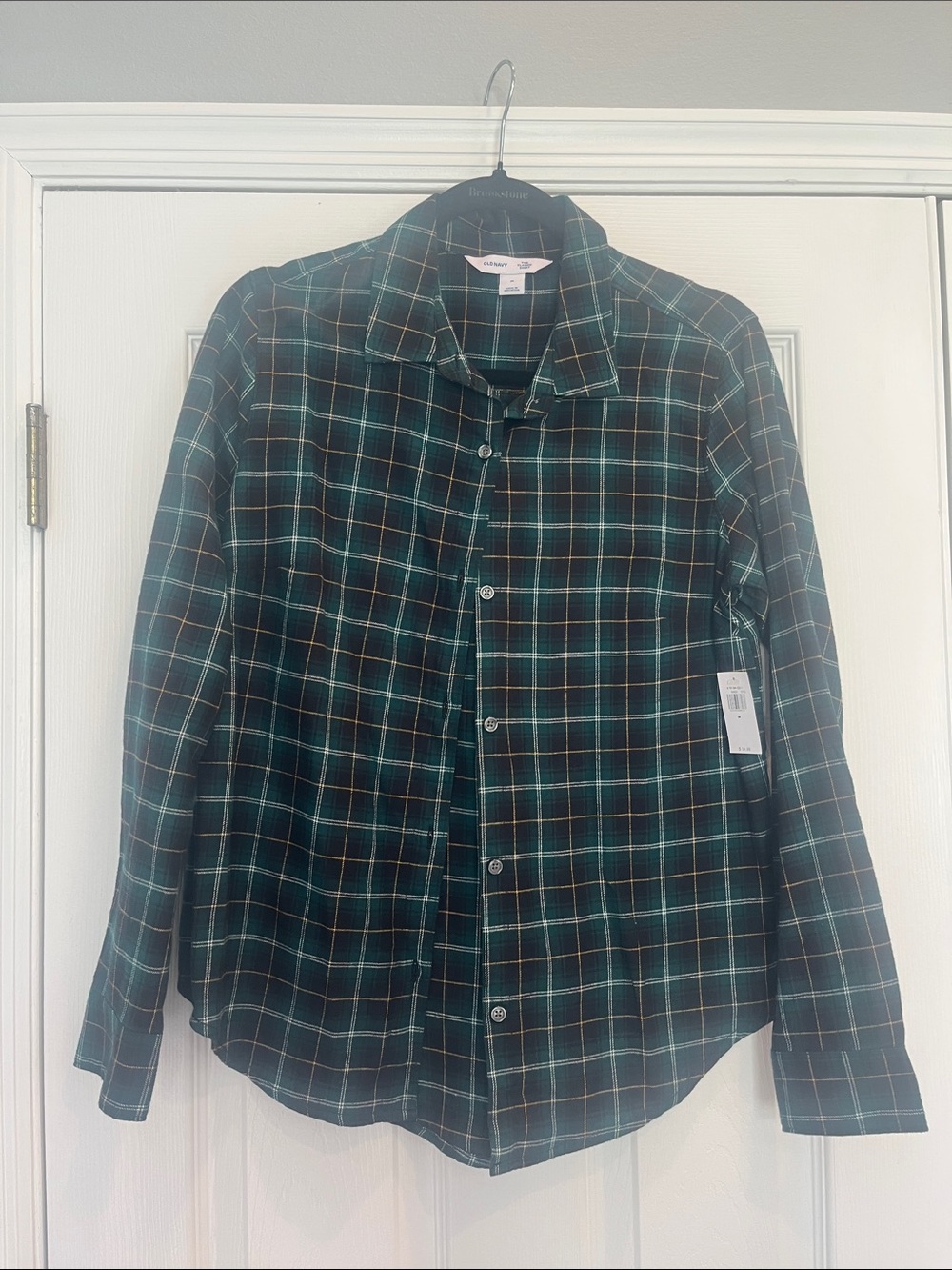 Old NavyDark Green Plaid Button-Down Shirt - women’s
